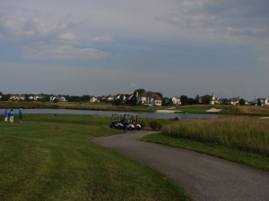 overlooking the 8th green at Back Creek Golf club