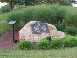 Course sign at entrance to Back Creek Golf Club, Middletown, Delaware