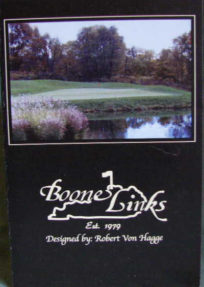 Front cover of Boone Links Golf Club Scorecard