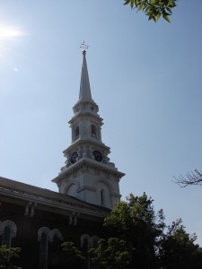 steeple in downtonw Portsmouth, NH