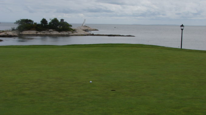 view of the ocean from one of the greens