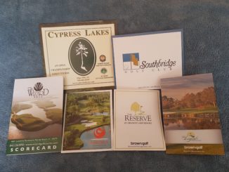 Scorecards from Cypress Lakes, Southbridge, Aberdeen, the Wizard, The Legends and the Reserve at Orange Lake